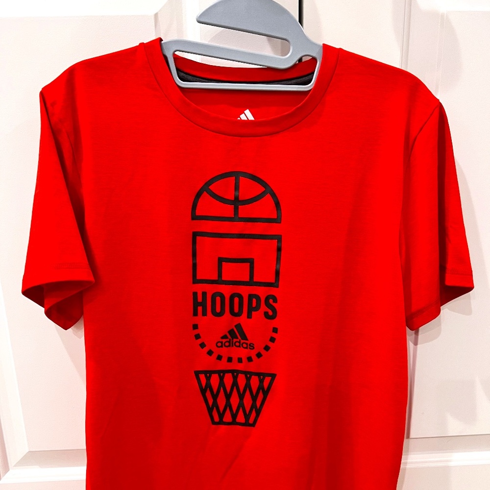 🔥 ADIDAS Climalite Boys Basketball Short Sleeve T-Shirt - Youth L (Size 14/16) - Picture 6 of 6